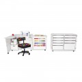 Kangaroo Sewing Furniture Wallaby II Studio Wallaby Air Lift and Dingo II Sewing Cabinet Set WHITE (WS-WHT)